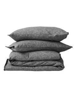 Deals ⌛ Aura Home Chambray Fringe Bedlinen Collection in Smoke 🥰 -Bedroom Sales Store 441909370 4 1 720x928