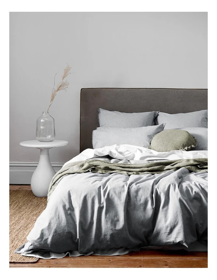 Promo 🥰 Aura Home Chambray Fringe Bedlinen Collection in Dove ✨ 1 Promo 🥰 Aura Home Chambray Fringe Bedlinen Collection in Dove ✨
