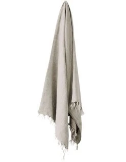 Deals ⌛ Aura Home Vintage Linen Fringe Throw in Natural 🔔