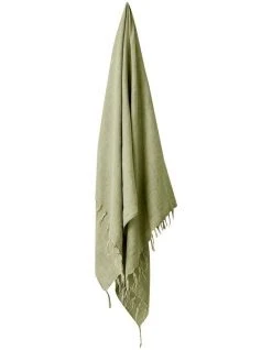 Best reviews of 🔔 Aura Home Vintage Linen Fringe Throw in Willow ⭐