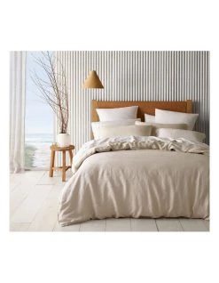 Budget 😀 Australian House & Garden Sandy Cape Washed Belgian Linen Quilt Cover Set Moonbeam 🛒