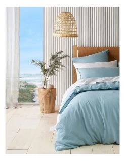 Discount ⭐ Australian House & Garden Sandy Cape Washed Belgian Linen Quilt Cover Set Seafoam 🤩