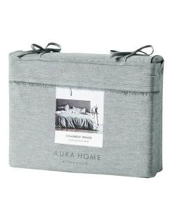 Cheap 😀 Aura Home Chambray Fringe Bedlinen Collection in Mineral 🎉 -Bedroom Sales Store 650185390 840300580 4 720x928