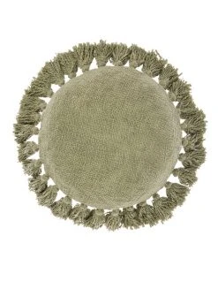 Promo 🔥 Linen House Florida Round Cushion Green 👍