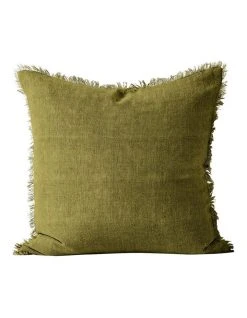 Brand new 🎉 Aura Home Vintage Linen Fringe Cushion Range in Olive 👏