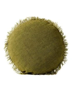 Brand new 🎉 Aura Home Vintage Linen Fringe Cushion Range in Olive 👏 -Bedroom Sales Store 650191870 650184490 3 720x928