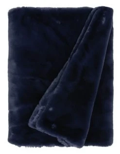 Top 10 ⭐ Heritage Amelie Faux Fur Throw Dark Blue 😍