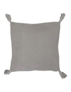 Discount ✨ Vue Melaky Knit Tassel Cushion Grey 🎉