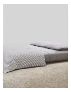 Outlet 😉 Calvin Klein Home Lennox Modern Cotton Quilt Cover Grey/Cream ❤️ -Bedroom Sales Store 710870500 1 1 720x928