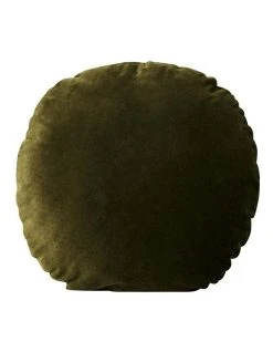 New ⭐ Aura Home Luxury Velvet 55cm Round Cushion in Khaki 👏