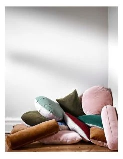 New ⭐ Aura Home Luxury Velvet 55cm Round Cushion in Khaki 👏 -Bedroom Sales Store 740661670 789089230 4 720x928