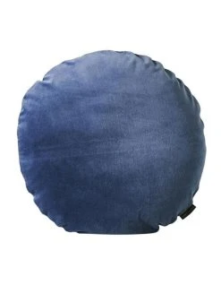Outlet ✔️ Aura Home Luxury Velvet 45cm Round Cushion in Bijou Blue 💯
