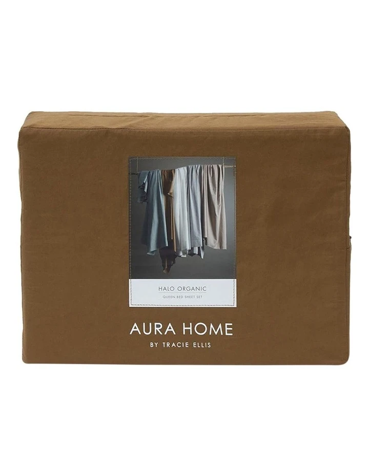 Best Sale 🛒 Aura Home Halo Organic Cotton Sheet Set in Tobacco ✨ 1 Best Sale 🛒 Aura Home Halo Organic Cotton Sheet Set in Tobacco ✨