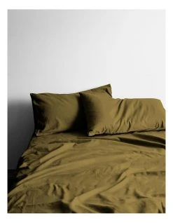 Deals 🥰 Aura Home Halo Organic Cotton Sheet Set in Khaki 🎁