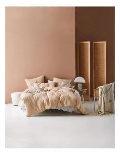 New ✔️ Linen House Nimes Linen Quilt Cover Set in Nude ⌛