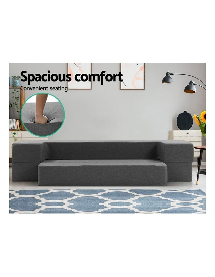 Buy 😀 Giselle Bedding Portable Sofa Bed Folding Mattress Lounger Chair Ottoman Grey ✔️ 3 Buy 😀 Giselle Bedding Portable Sofa Bed Folding Mattress Lounger Chair Ottoman Grey ✔️ - Image 3