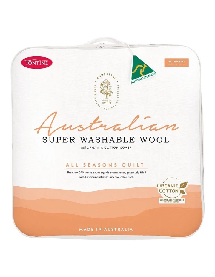 Promo ๐ Tontine Homestead Australian Super Washable Wool with Organic Cotton Cover All Seasons Quilt ๐คฉ 1 Promo ๐ Tontine Homestead Australian Super Washable Wool with Organic Cotton Cover All Seasons Quilt ๐คฉ