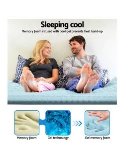 New ✨ Giselle Bedding COOL GEL Memory Foam Mattress Topper BAMBOO 5CM 7-Zone Single ⌛ -Bedroom Sales Store 757101430 3 720x928