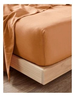 Promo 🎁 Linen House Nimes Fitted Sheet Terracotta ❤️