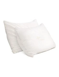 Outlet ✨ Giselle Bedding Set of 2 Single Bamboo Memory Foam Pillow 🛒