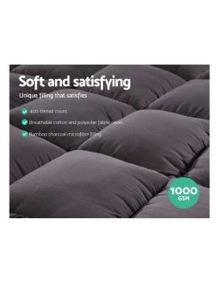 Best Pirce 🎉 Giselle Bedding Bamboo Charcoal Pillowtop Mattress Topper Protector Cover Double 😀 -Bedroom Sales Store 758115010 5 720x928