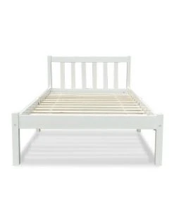 Promo 🥰 Artiss Single Size Wooden Bed Frame - White 😀 -Bedroom Sales Store 758131300 4 720x928