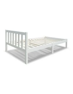 Promo 🥰 Artiss Single Size Wooden Bed Frame - White 😀 -Bedroom Sales Store 758131300 6 720x928