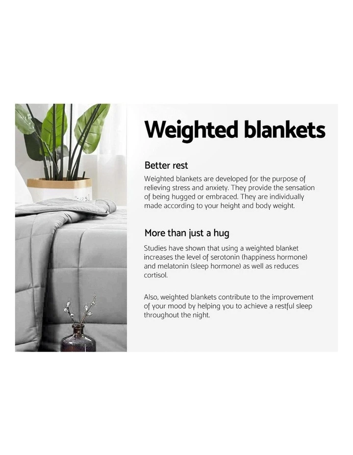 Budget 😍 Giselle Bedding 9KG Cotton Weighted Gravity Heavy Blanket Deep Relax Adult Grey 🔥 4 Budget 😍 Giselle Bedding 9KG Cotton Weighted Gravity Heavy Blanket Deep Relax Adult Grey 🔥 - Image 4