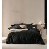 Best Pirce 🔥 Linen House Heath Quilt Cover Set Black ❤️