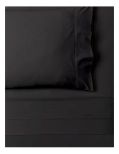 Promo 🔥 Linen House Nara Bamboo Cotton 400TC Sheet Set Charcoal 🥰
