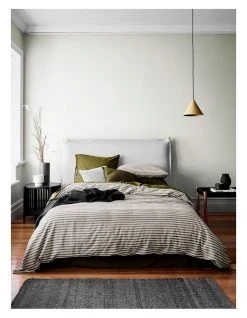 Best Sale ⭐ Aura Home Heirloom Stripe Bedlinen Collection in Khaki 💯