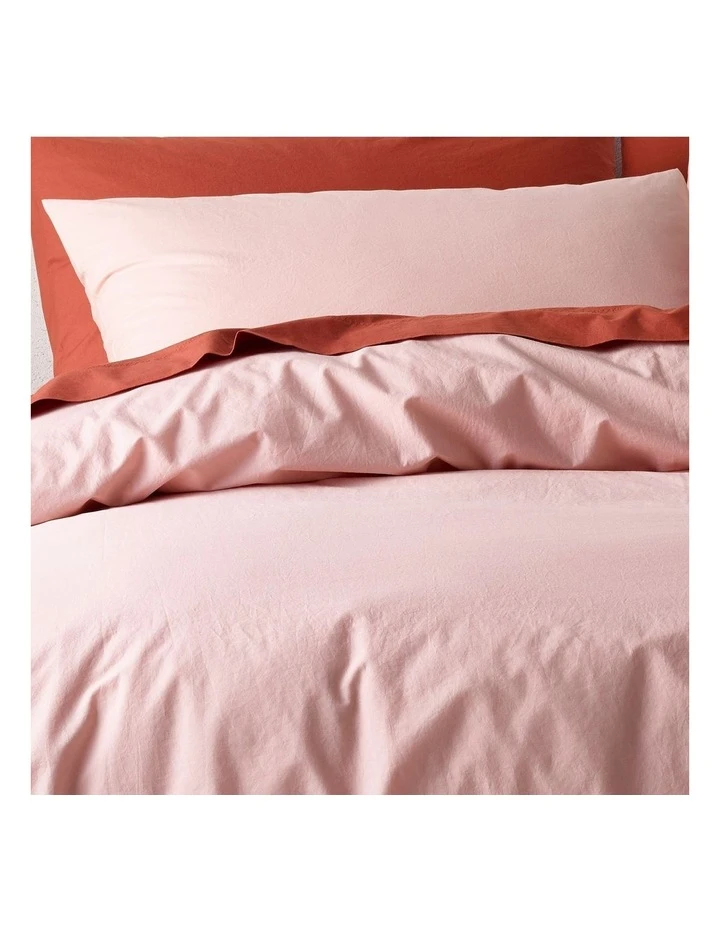 Deals ✔️ Vue Organic Stonewashed 250TC Cotton Quilt Cover Set Pink ⭐ 2 Deals ✔️ Vue Organic Stonewashed 250TC Cotton Quilt Cover Set Pink ⭐ - Image 2