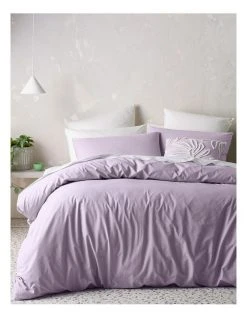 Best Pirce ❤️ Vue 250TC Organic Stonewashed Cotton Quilt Cover Set Dusk ⭐