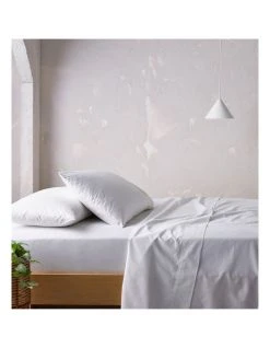 Budget 🌟 Vue Organic Stonewashed Cotton 250TC Sheet Set White 😍