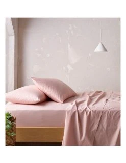 Best reviews of ⭐ Vue Organic Stonewashed Cotton 250TC Sheet Set Pink Sand 💯