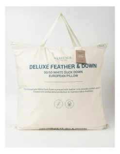 Brand new 😍 Heritage Deluxe 50/50 White Duck Down & Feather European Pillow 👍