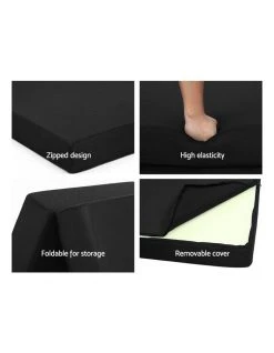 Outlet 🤩 Giselle Bedding Folding Foam Mattress Portable Single Sofa Bed Mat Air Mesh Fabric Black 👏 -Bedroom Sales Store 780376330 6 720x928