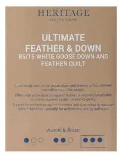 Brand new ⌛ Heritage 85/15 Goose Down & Feather Quilt White ❤️ -Bedroom Sales Store 780640840 5 720x928