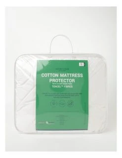 Best deal ✨ Heritage Cotton Tencel Lyocell Fibre Mattress Protector White ⌛