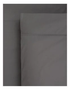 Flash Sale ❤️ Heritage 1000TC Finest Cotton Sateen Super King Size Sheet Charcoal 🧨