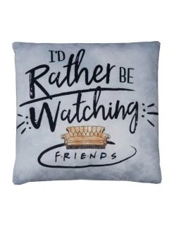 Discount ✔️ Friends I Would Rather be ⌚ Watching Square Cushion Watercolour Blue ✨