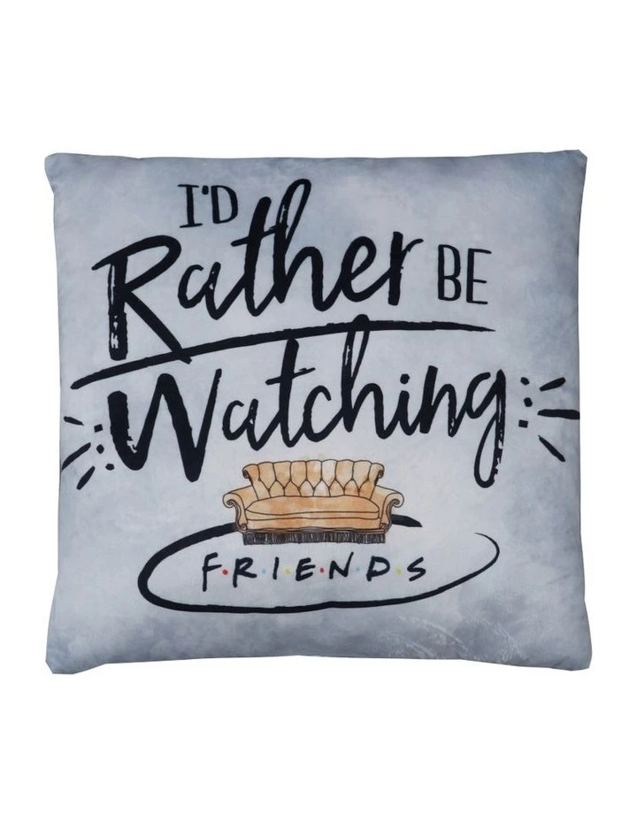 Discount ✔️ Friends I Would Rather be ⌚ Watching Square Cushion Watercolour Blue ✨ 1 Discount ✔️ Friends I Would Rather be ⌚ Watching Square Cushion Watercolour Blue ✨