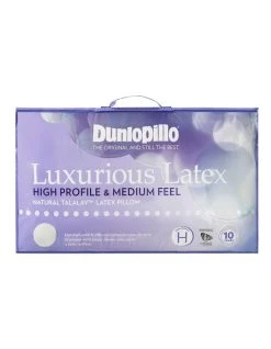 Buy 🎉 Dunlopillo Luxurious High Profile & Medium Feel Latex Pillow in White ✔️