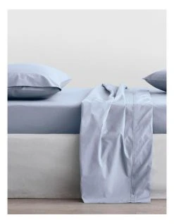 Flash Sale 🔥 Sheridan Organic Cotton Percale 300TC Sheet Set in Soft Blue ⭐