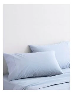 Flash Sale 🔥 Sheridan Organic Cotton Percale 300TC Sheet Set in Soft Blue ⭐ -Bedroom Sales Store 787425400 3 720x928
