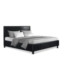 Best Pirce 🎁 Artiss Double Size PU Leather Bed Frame Headboard - Black ✨