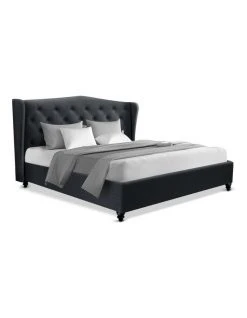 Coupon 🧨 Artiss Queen Size Bed Frame Base Mattress Platform Fabric Wooden Charcoal PIER 😍