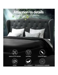 Coupon 🧨 Artiss Queen Size Bed Frame Base Mattress Platform Fabric Wooden Charcoal PIER 😍 -Bedroom Sales Store 795725470 3 720x928