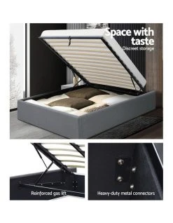 Promo 🌟 Artiss King Single Size Gas Lift Bed Frame Base With Storage Fabric ✔️ -Bedroom Sales Store 795728170 4 720x928