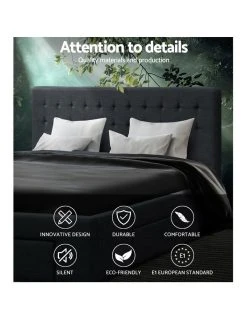 Flash Sale 👏 Artiss King Size Fabric Bed Frame Headboard with Drawers - Charcoal 😍 -Bedroom Sales Store 795731140 4 720x928